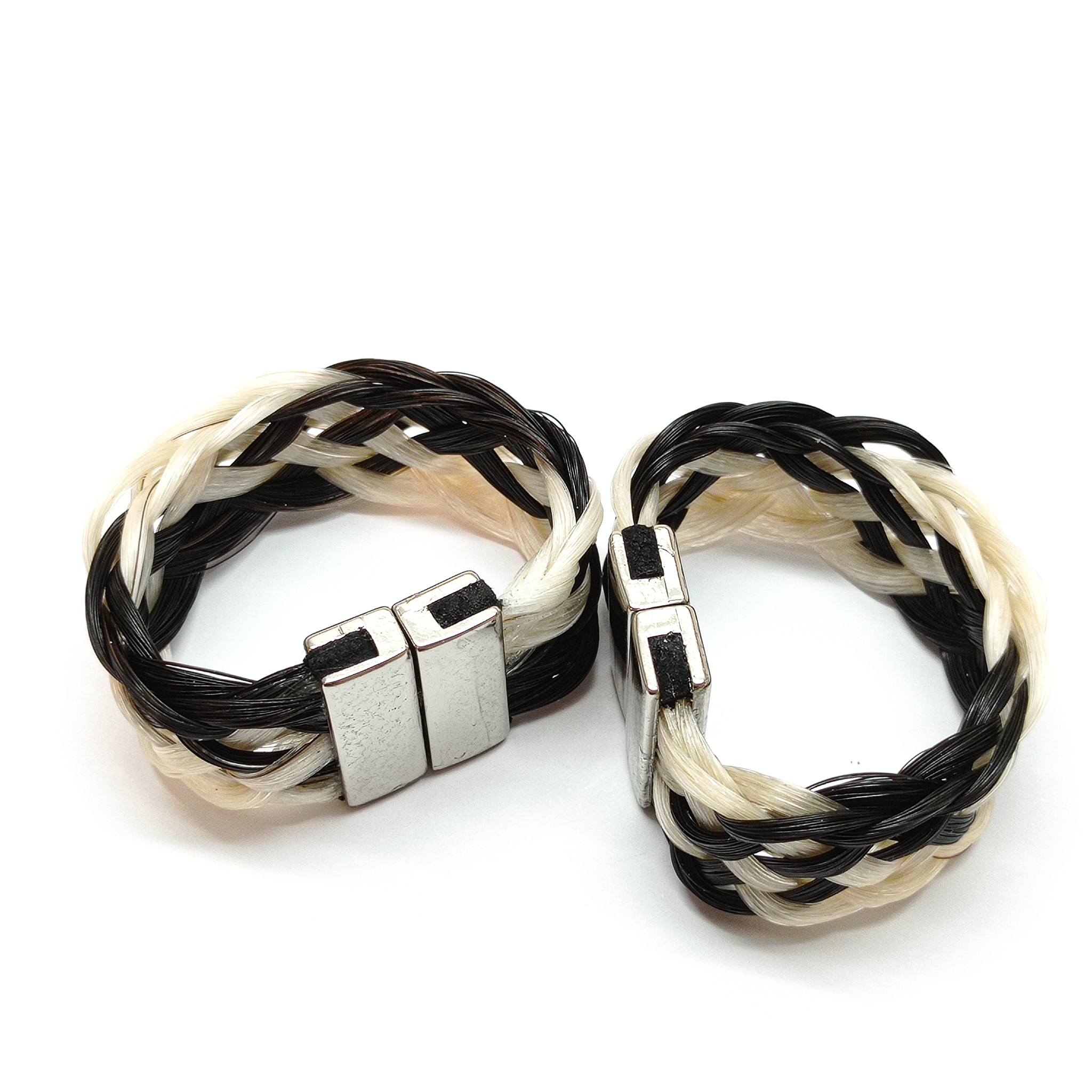 conjunto_porta_guardanapo_preto_branco_prateado_crina_decoração_detalhe_frente_cima